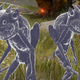 Two ghostly goblin guys hanging out in a grassy field.